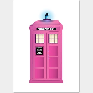 Pink TARDIS Posters and Art